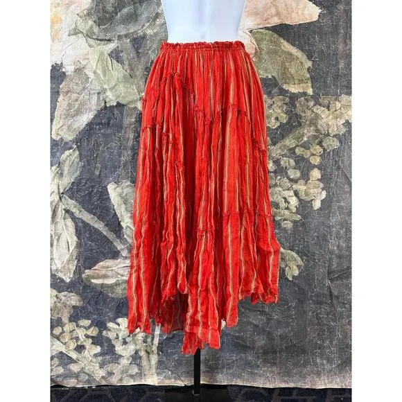 New Free People FP One Ember Printed Midi Skirt Size Xs