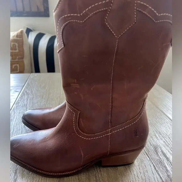 NEW Frye Nataly western cognac leather boots size 8.5
