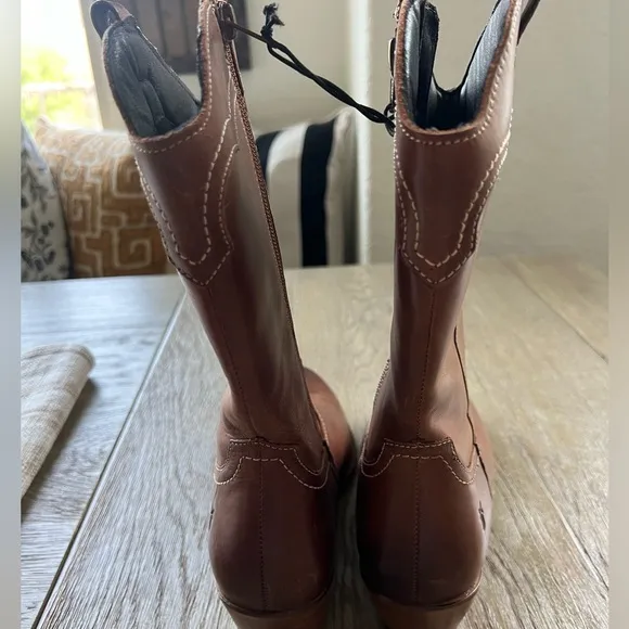 NEW Frye Nataly western cognac leather boots size 8.5
