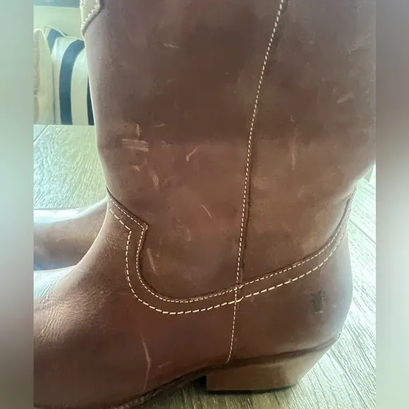 NEW Frye Nataly western cognac leather boots size 8.5
