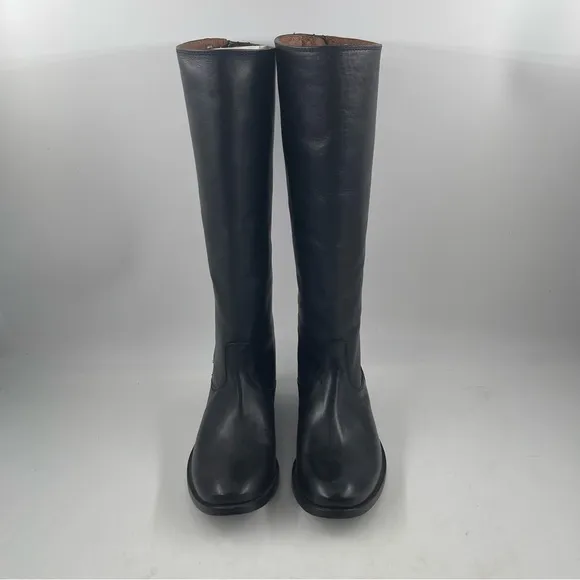 NEW! Frye Women’s Melissa Black Leather Snap w/Zip Back Riding Boots -Size 5.5