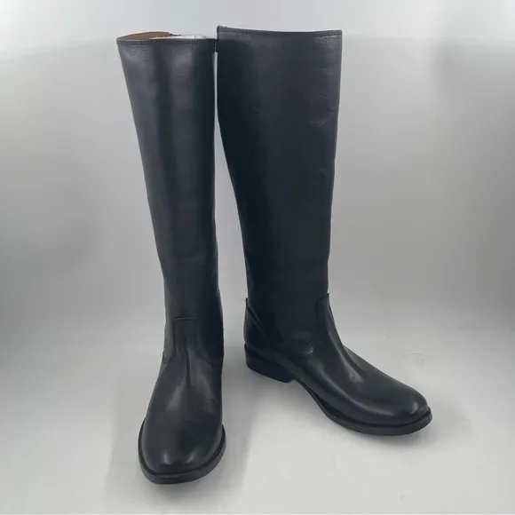 NEW! Frye Women’s Melissa Black Leather Snap w/Zip Back Riding Boots -Size 5.5