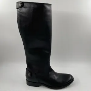 NEW! Frye Women’s Melissa Button Back Zip Black Leather Riding Boots - Size 5.5