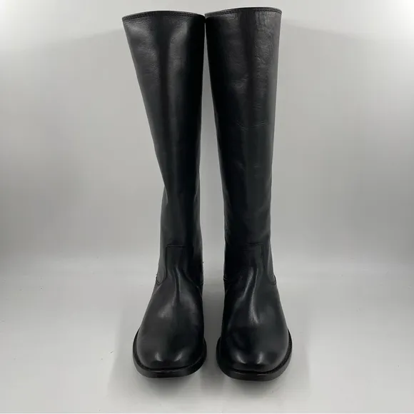 NEW! Frye Women’s Melissa Button Back Zip Black Leather Riding Boots - Size 5.5