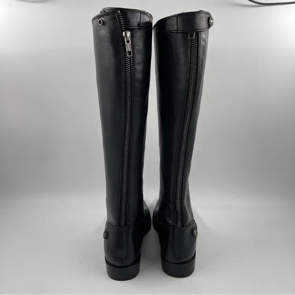 NEW! Frye Women’s Melissa Button Back Zip Black Leather Riding Boots - Size 5.5