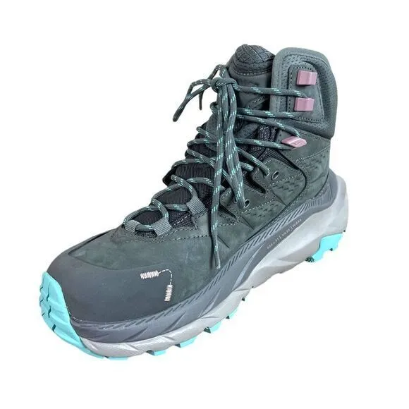 NEW Hoka Womens‎ Kaha 2 Mid Goretex Hiking Boots 7B Castlerock Gray Cushioned