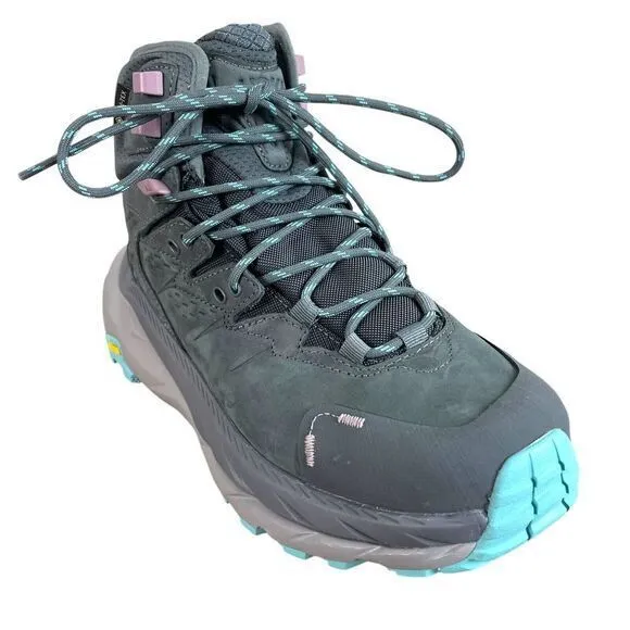 NEW Hoka Womens‎ Kaha 2 Mid Goretex Hiking Boots 7B Castlerock Gray Cushioned