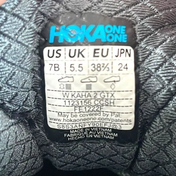 NEW Hoka Womens‎ Kaha 2 Mid Goretex Hiking Boots 7B Castlerock Gray Cushioned