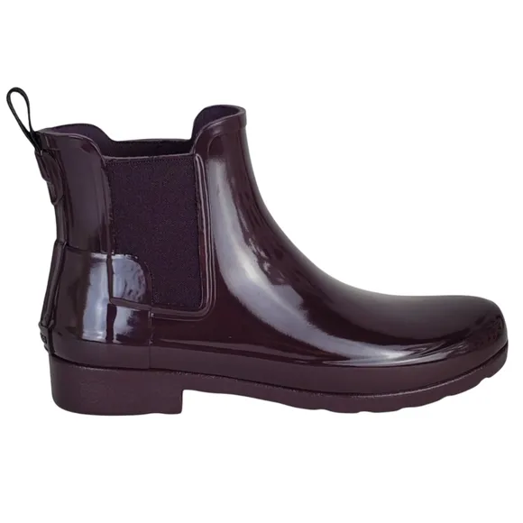 New Hunter original refined chelsea gloss rain boots grape purple winter outdoor