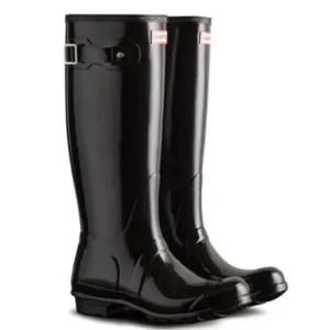 New HUNTER Original Tall Equestrian Rain Boot Black 100% Waterproof 8 MSRP $175