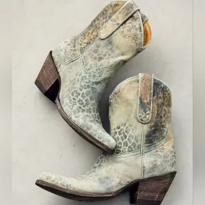 New In Box Overland Turquoise  Selena Leather Cowboy Boots, 9.5
