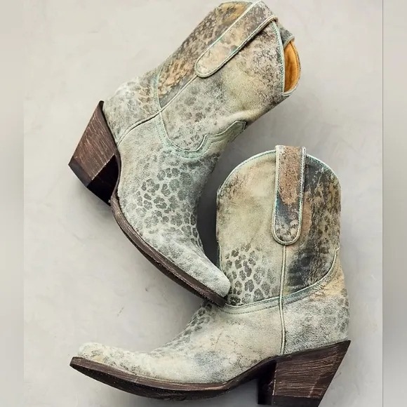 New In Box Overland Turquoise  Selena Leather Cowboy Boots, 9.5