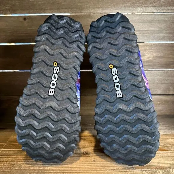 New Kids Bogs B Moc Purple Oil Twist Insulated Winter Ankle Boots Size 6 Y