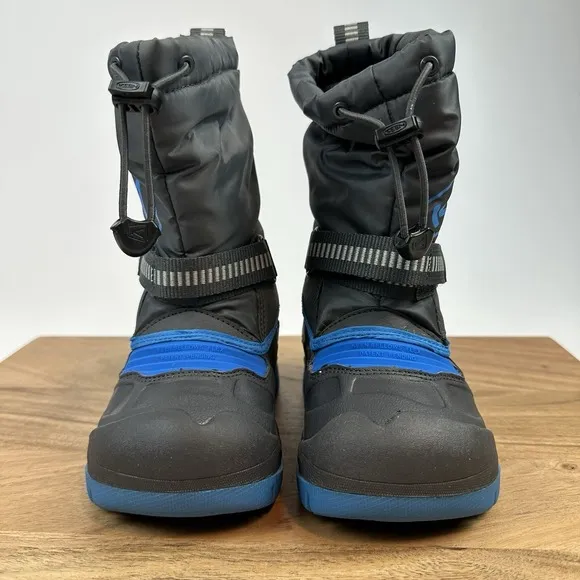 New Little Kids Keen Snow Troll Waterproof Gray/Blue Lined Ankle Boots Size 8 C
