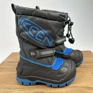 New Little Kids Keen Snow Troll Waterproof Gray/Blue Lined Ankle Boots Size 8 C