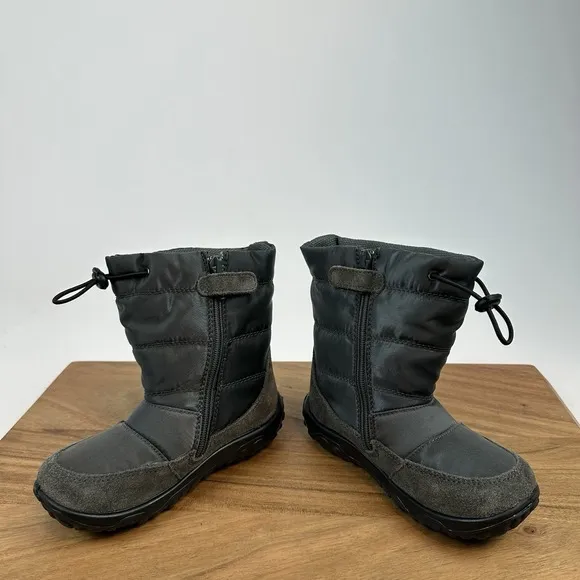 New Little Kids Naturino Gray Poznurr Winter Waterproof Boots Size 8 C EU 25