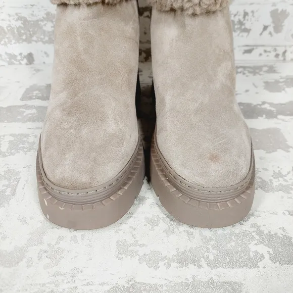 New  Marc Fisher LTD Vina Suede Faux Fur Lined Winter &amp; Snow Boots W68