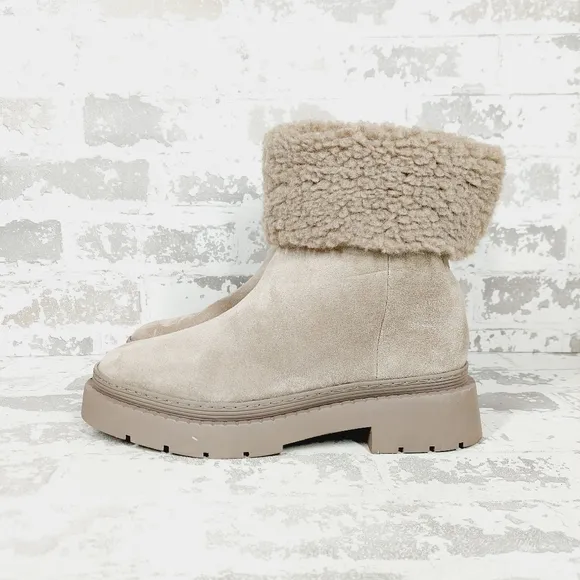 New  Marc Fisher LTD Vina Suede Faux Fur Lined Winter &amp; Snow Boots W68