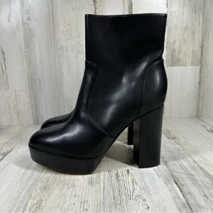 NEW Paige Black Leather Platform Side Zip Ankle Boots #709