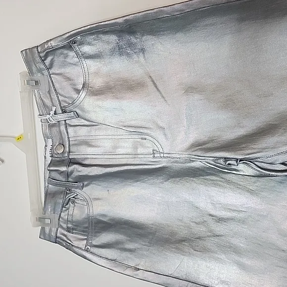 NEW Pistola Cassie High Rise Coated Prism Straight Leg Metallic Luxury Jeans