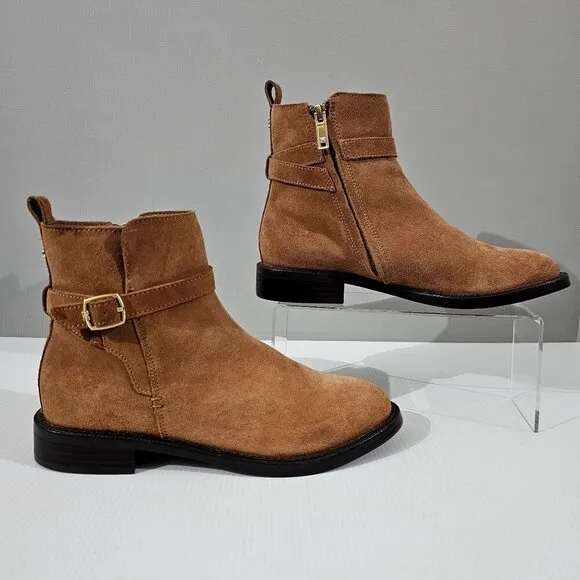 NEW Sam Edelman Nolynn Ankle Bootie Brown Suede Size 8.5