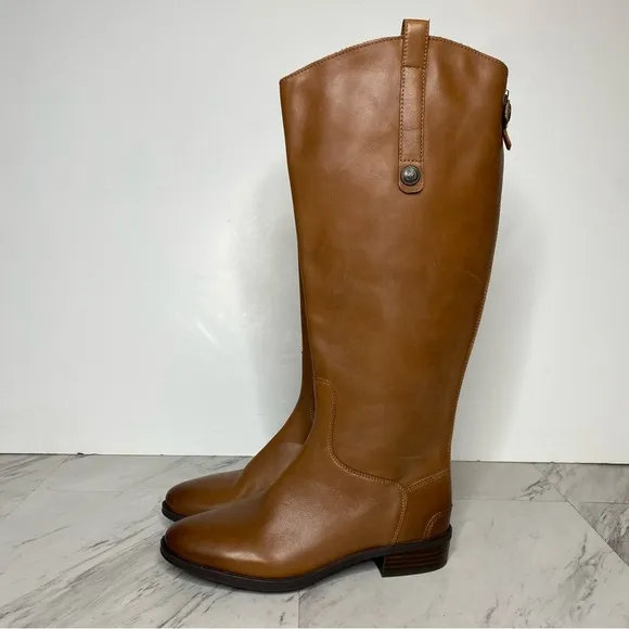 New! Sam Edelman Penny Brown Leather Athletic Fit Riding Boot 7 1/2 M