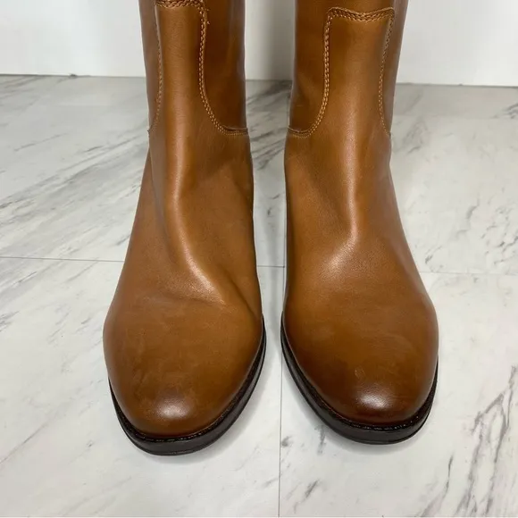 New! Sam Edelman Penny Brown Leather Athletic Fit Riding Boot 7 1/2 M
