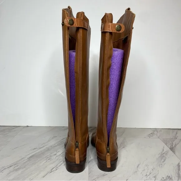 New! Sam Edelman Penny Brown Leather Athletic Fit Riding Boot 7 1/2 M