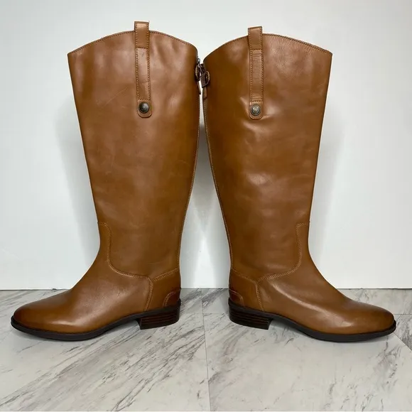 New! Sam Edelman Penny Brown Leather Athletic Fit Riding Boot 7 1/2 M