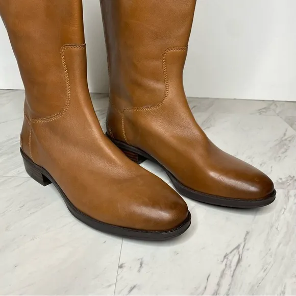 New! Sam Edelman Penny Brown Leather Athletic Fit Riding Boot 7 1/2 M