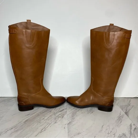 New! Sam Edelman Penny Brown Leather Athletic Fit Riding Boot 7 1/2 M