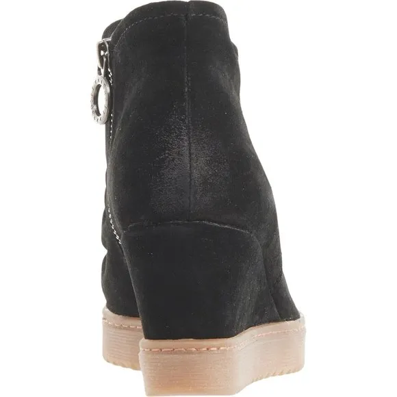 new  Sofft Siri Wedge Booties  Waterproof Suede   5S3