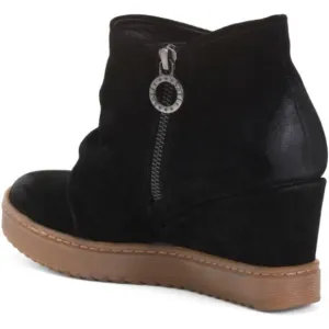 new  Sofft Siri Wedge Booties  Waterproof Suede   5S3