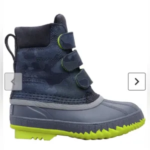 NEW • Sorel • Boys Cheyanne II Strap Boot Winter / Snow Boots Camo Gray 10
