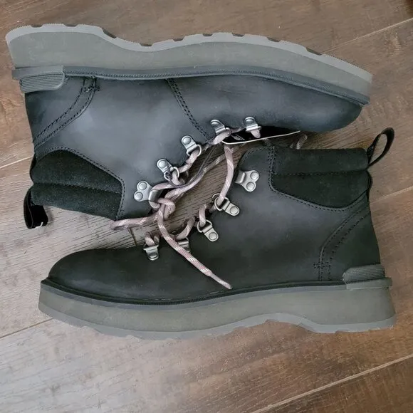 NEW Sorel Hi Line Hiker Boots Womens 10 Black Leather Outdoors Rugged Quality