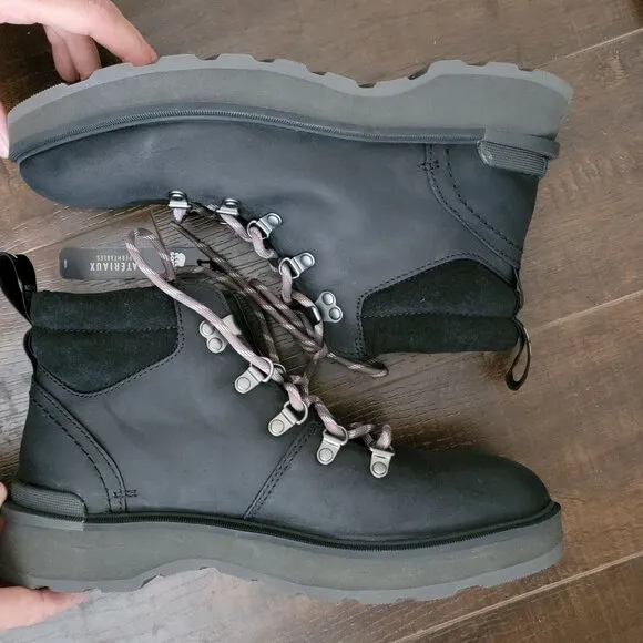 NEW Sorel Hi Line Hiker Boots Womens 10 Black Leather Outdoors Rugged Quality