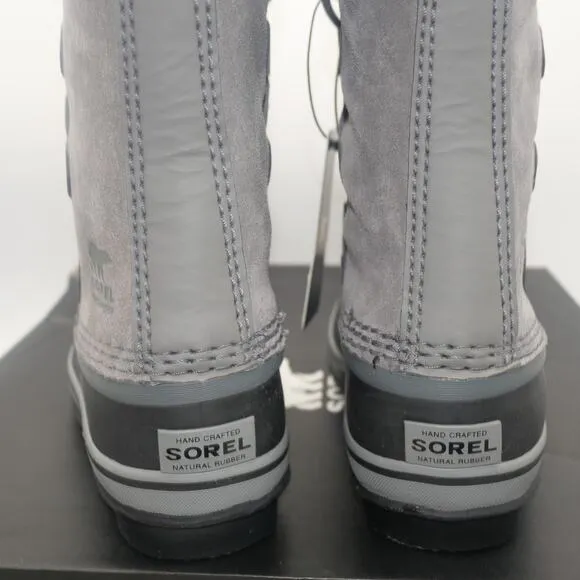NEW Sorel Joan of Artic Snow Winter Waterproof Boots Leather Gray Youth Girl's 1