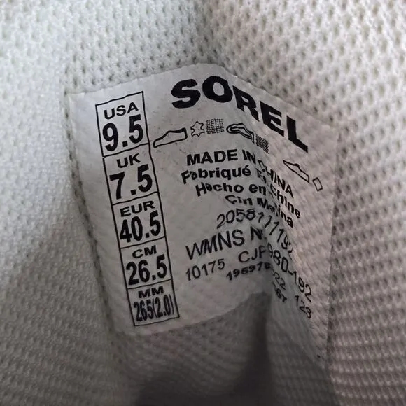 NEW Sorel Out 'N About Sport Wedge Womens Size 9.5 Waterproof Boots Chalk Nova