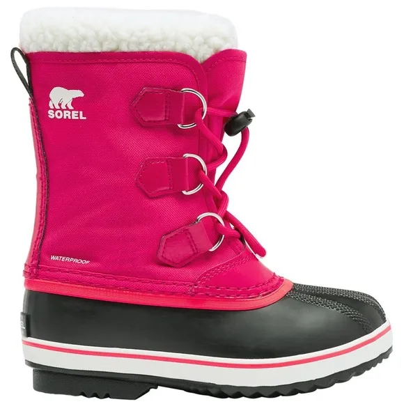 NEW Sorel Youth Yoot Pac Hot Pink Nylon Boot Girls Kids Sz 2 NWT