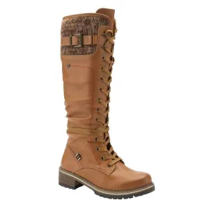 NEW SPRING STEP SHOES chilly knit cuff vegan boot in camel