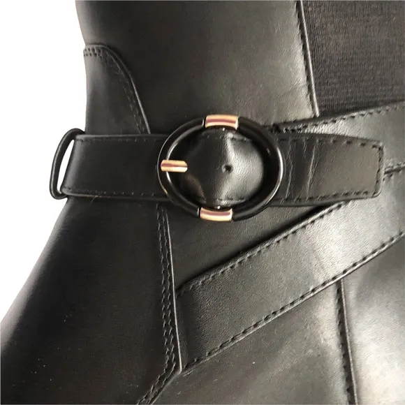 New Taryn Rose Black Leather Gigi Weatherproof Knee High Boot 9