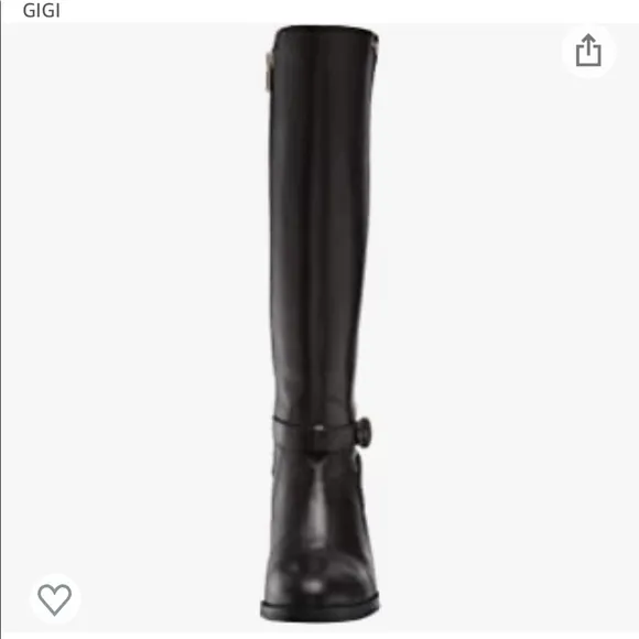 New Taryn Rose Black Leather Gigi Weatherproof Knee High Boot 9