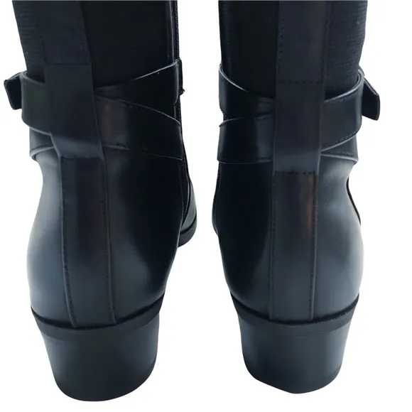 New Taryn Rose Black Leather Gigi Weatherproof Knee High Boot 9