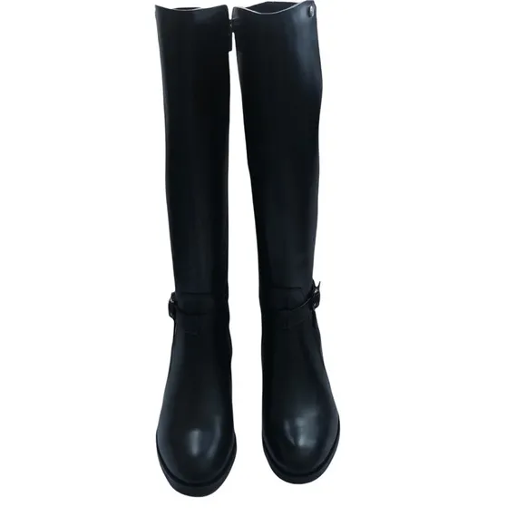 New Taryn Rose Black Leather Gigi Weatherproof Knee High Boot 9
