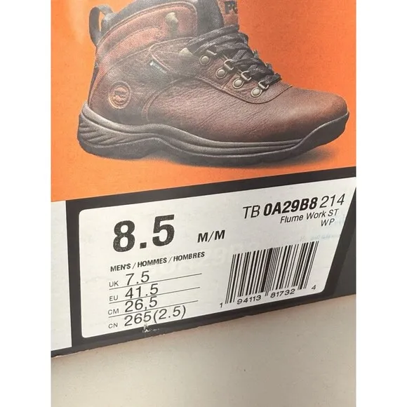 NEW Timberland Flume Mid Dark Brown Waterproof Hiking Boots Men 8.5 M TB 0A29B8
