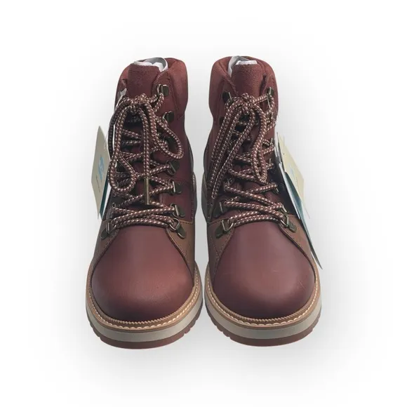 new Toms ☀︎︎ Mesa Waterproof Leather Bootie ☀︎︎ Hiking Boot ☀︎︎ Penny Brown 6.5M