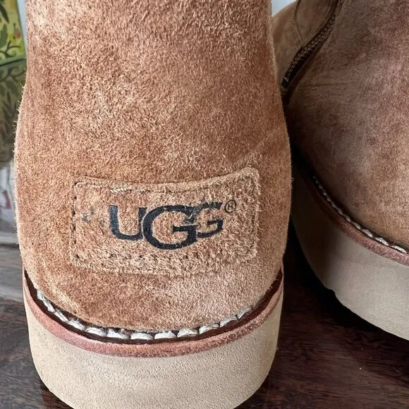 NEW! UGG Australia Sunset III Boots US Women's Size 11 Brown Leather/Shearling