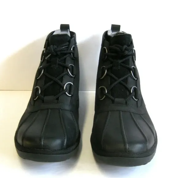 NEW | UGG Heather waterproof leather &amp; rubber ankle boot lace up Womens 8.5