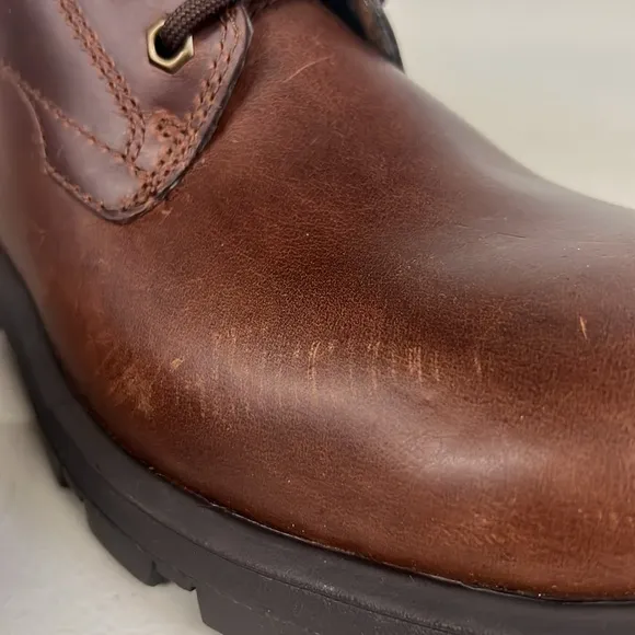 New Ugg sz7 brown leather boots kirkson fur lined cordovan waterproof sheep wool