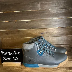 New Womens ForSake Patch Mid Gray Leather Waterproof Hiking Ankle Boots Size 10‎